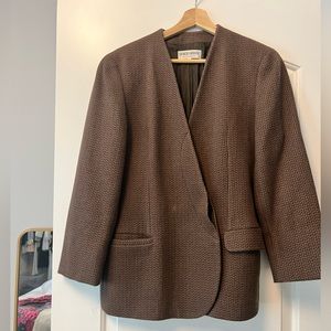 Brown houndstooth wool style GIORGIO ARMANI blazer